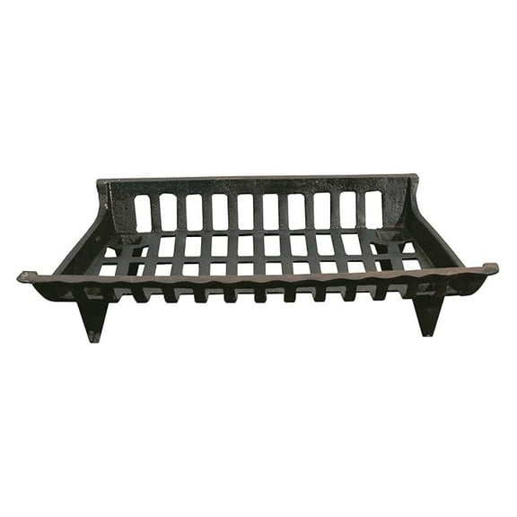 15424 Cast Iron Fire Grate, Black, 24-Inch