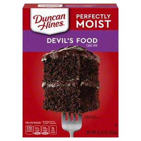 Pack of 2 - Duncan Hines Perfectly Moist Devil's Food Cake Mix, 15.25 oz