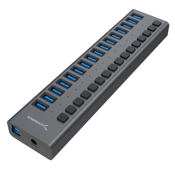 Concentrador y cargador USB 3.0 de 16 puertos sabrent Concentrador y cargador USB