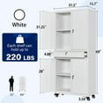 thumbnail image 4 of Fesbos Metal Garage Storage Cabinet with Locking Doors and Adjustable Shelves, Rolling Tool Storage Cabinet with 4 Wheels and 1 Drawer - 73" Steel Locking Cabinet for Garage, Warehouse, 4 of 8