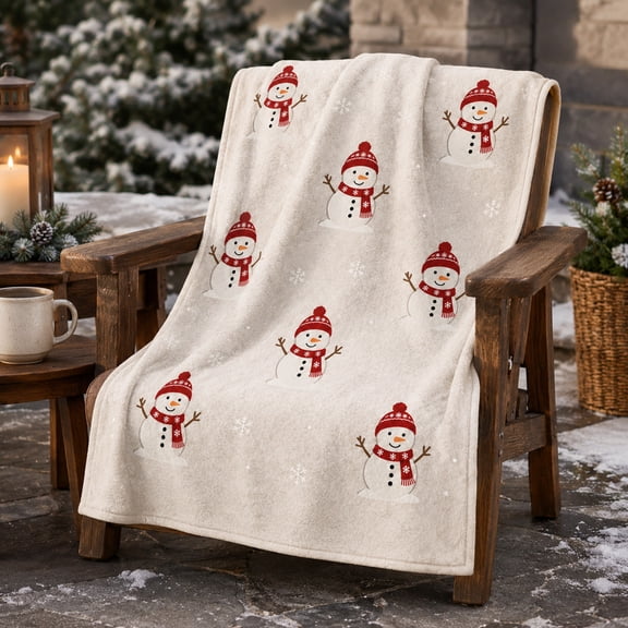 Ouuluon Flannel Throw Blanket, 59x39 inch Soft Decorative Cover for Couch and Living Space
