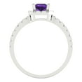thumbnail image 4 of Clara Pucci 14K White Gold Solid Gold Amethyst Halo Anniversary Ring for Women - 0.89 cttw Princess Cut, 4 of 8