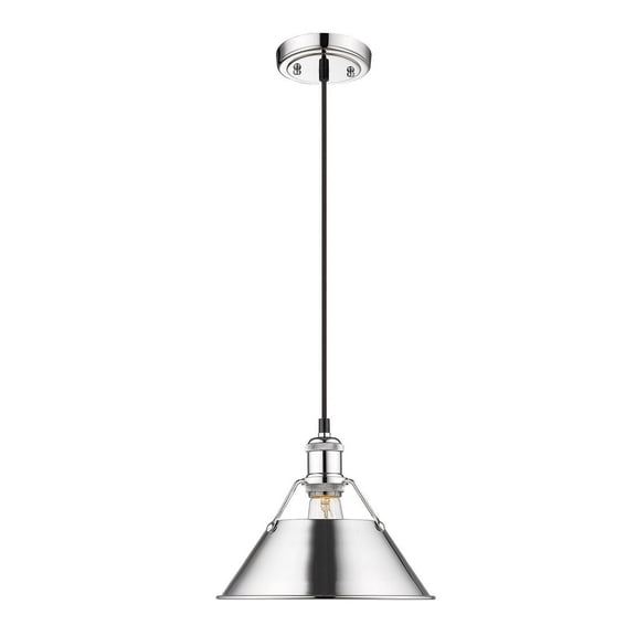 Yep by Golden Lighting Orwell 1-light 10in Pendant in Chrome