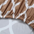 thumbnail image 4 of Dining Chair Cover Patterned Stretch Printed Parsons Dining Chair Cover Washable Removable Suitable Armless for Kitchen Hotel Restaurant Office Ceremony Universal Size (4 Piece, Light Camel), 4 of 6