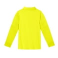 thumbnail image 4 of Knosfe Girls' Long Sleeve Polo Shirt Classic Solid Color Soft Top School Uniform Casual Wear for Kids Yellow 110, 4 of 5