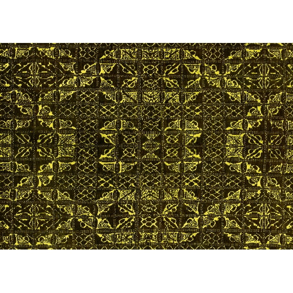 Ahgly Company Indoor Rectangle Abstract Yellow Modern Area Rugs, 7' x 10'