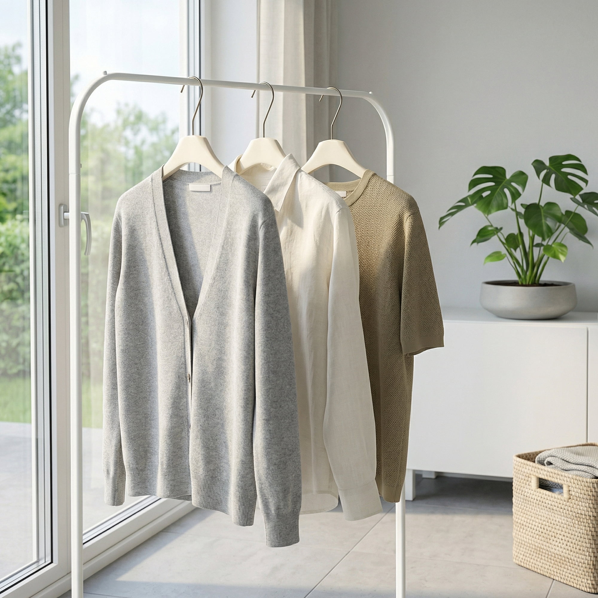 Unique Bargains 2Pcs Wood Nonslip Durable Space Saving Clothes Hangers Milk White 15.7inch