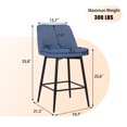 thumbnail image 2 of MIKIBAMA Counter Height Swivel Bar Stools Set of 2, 2 of 11