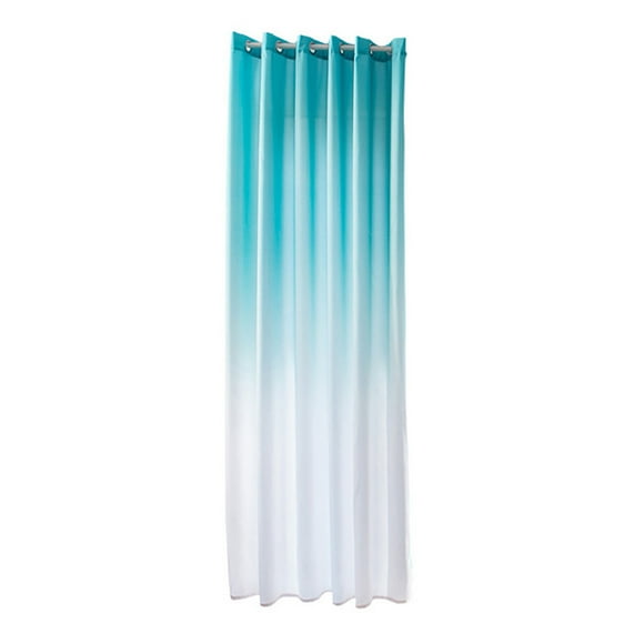 Follure Leaves Sheer Curtain Tulle Window Treatment Voile Drape Valance 1 Panel Fabric Blue