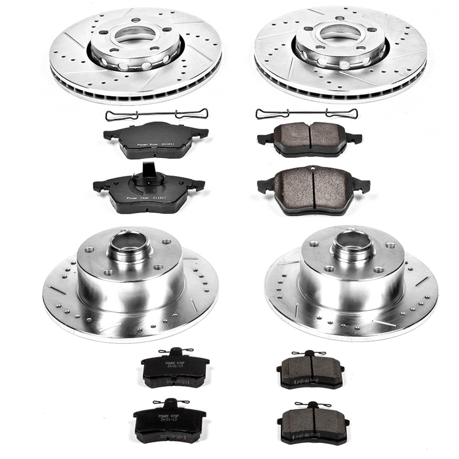 PowerStop Front and Rear Z23 Evolution Sport Carbon-Fiber Ceramic Brake Pad and Drilled & Slotted Rotor Kit Fits: AUDI Select Models K2823