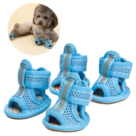 GOOHOCHY 4 Pcs Pet Sandals Dog Boots Easy to Clean Shoes Women s
