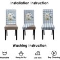thumbnail image 6 of Large Fall Blue Dining Room Chair Cover Set of 4, Stretch Spandex Parsons Chair Cover, Farmhouse Thanksgiving Buffalo Plaid Decorations Kitchen Chair Seat Cover Protector (Blue Pumpkin, 4 Pack), 6 of 6