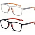 thumbnail image 2 of 2 Pack Reading Glasses for Men，Sports Style Blue Light Blocking Readers with Anti Glare Filter Lightweight Eyeglasses, 2 of 7