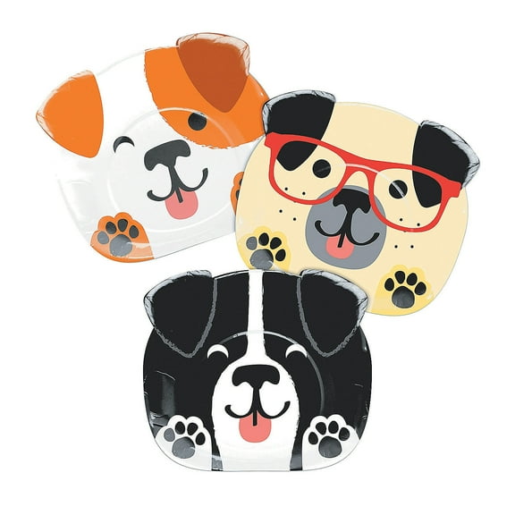 Smiling Dog Party Paper Dinner Plates - 8 Count