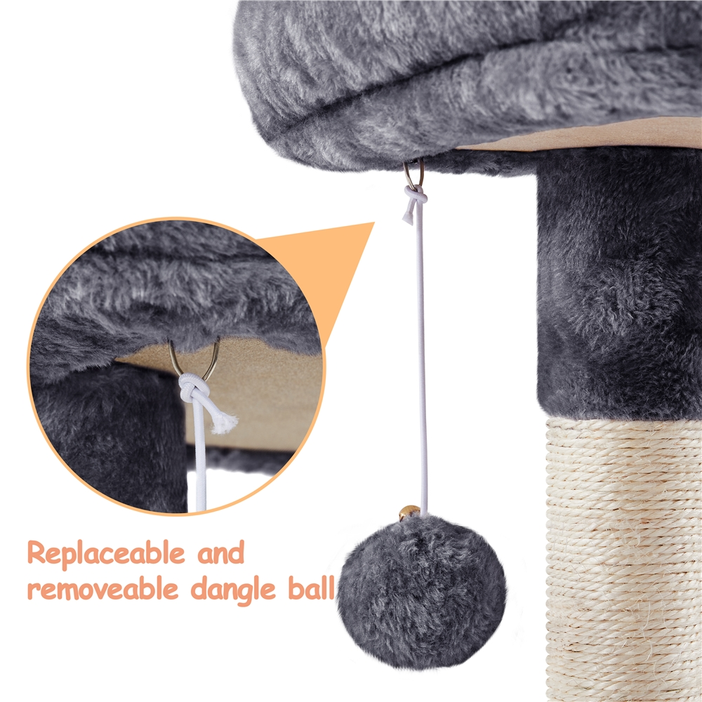 Alden Design 34.5" Cat Tree with Condo and Perches, Dark Gray photo 4
