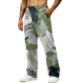 thumbnail image 2 of Hsovts Camo Pants for Men Loose Lounge Straight Leg Drawstring Workout Fashion Trousers Running Pant with Pockets Gray 3XL, 2 of 8