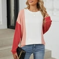 thumbnail image 6 of Scyoekwg Womens Long Sleeve Tops Trendy Color Block Graphic Tee Fall Clothes Pullover Tops Dressy Casual Loose Crewneck Tunic Tops Blouses(White,S), 6 of 8