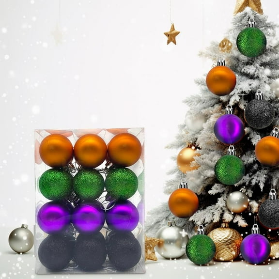 Outoloxit Halloween Decorations, 24-Piece Plastic Halloween Ornaments Set Festive Tree Decorations Holiday Ball Collection