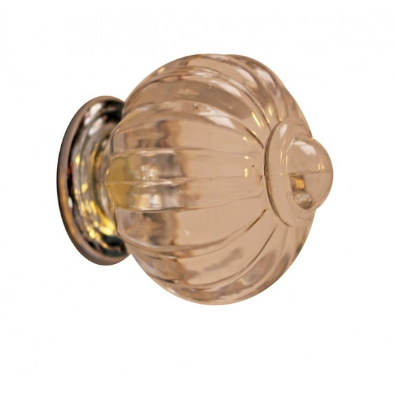 Kitchen Cabinet Knob Clear Acrylic 1 1/2" Dia W/ Chrome Back | Renovators Supply
