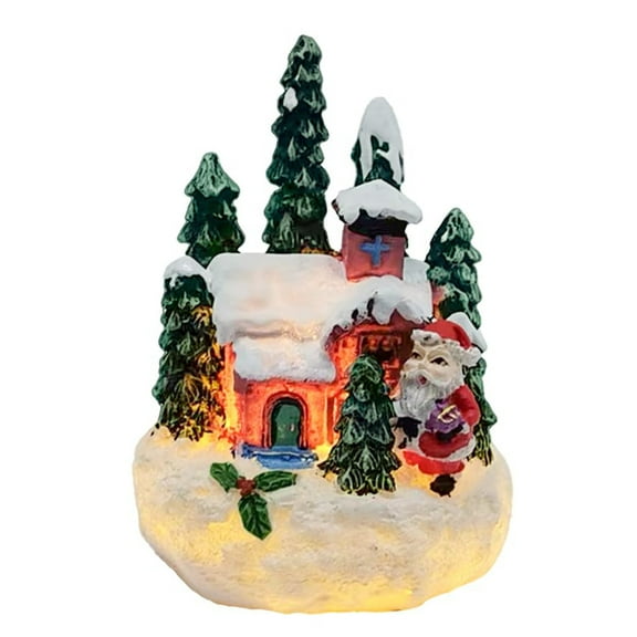 Christmas Village with Lighting, Lighted Christmas Houses, Small Christmas Town, Christmas Decorations, Miniature Christmas Houses for Tabletop