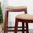 thumbnail image 6 of Cterwk 30" Bar Stool, Cherry Finish, Brown Leather Seat, 6 of 7