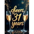 thumbnail image 5 of LUUFILx Cheers to 31 Years Backdrop Celebration Banner Background Wedding Anniversary Event Decoration Party Supplies Photography Props Gold Decors, 5 of 9