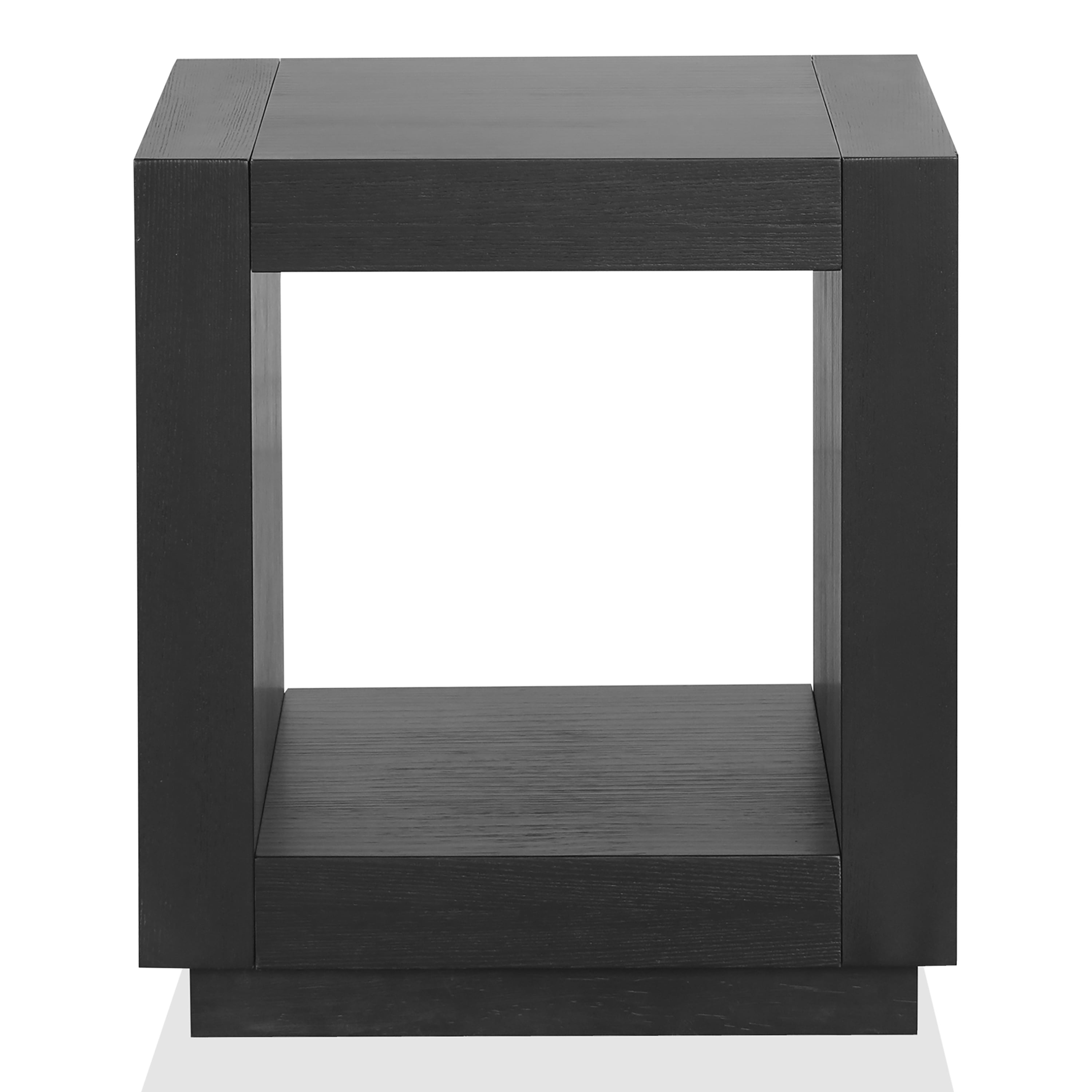 Furniture of America Robbs Modern Bottom Shelf End Table, Black