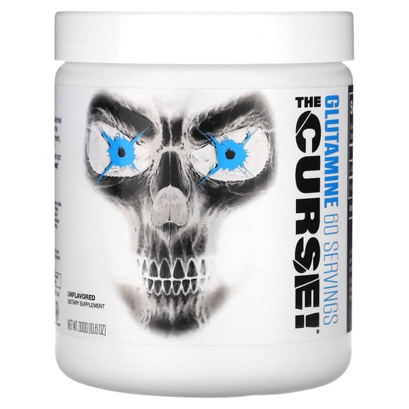JNX Sports® The Curse! L-Glutamine Powder Unflavored, Micronized Amino Acid Support for Muscle Recovery, 60 Servings