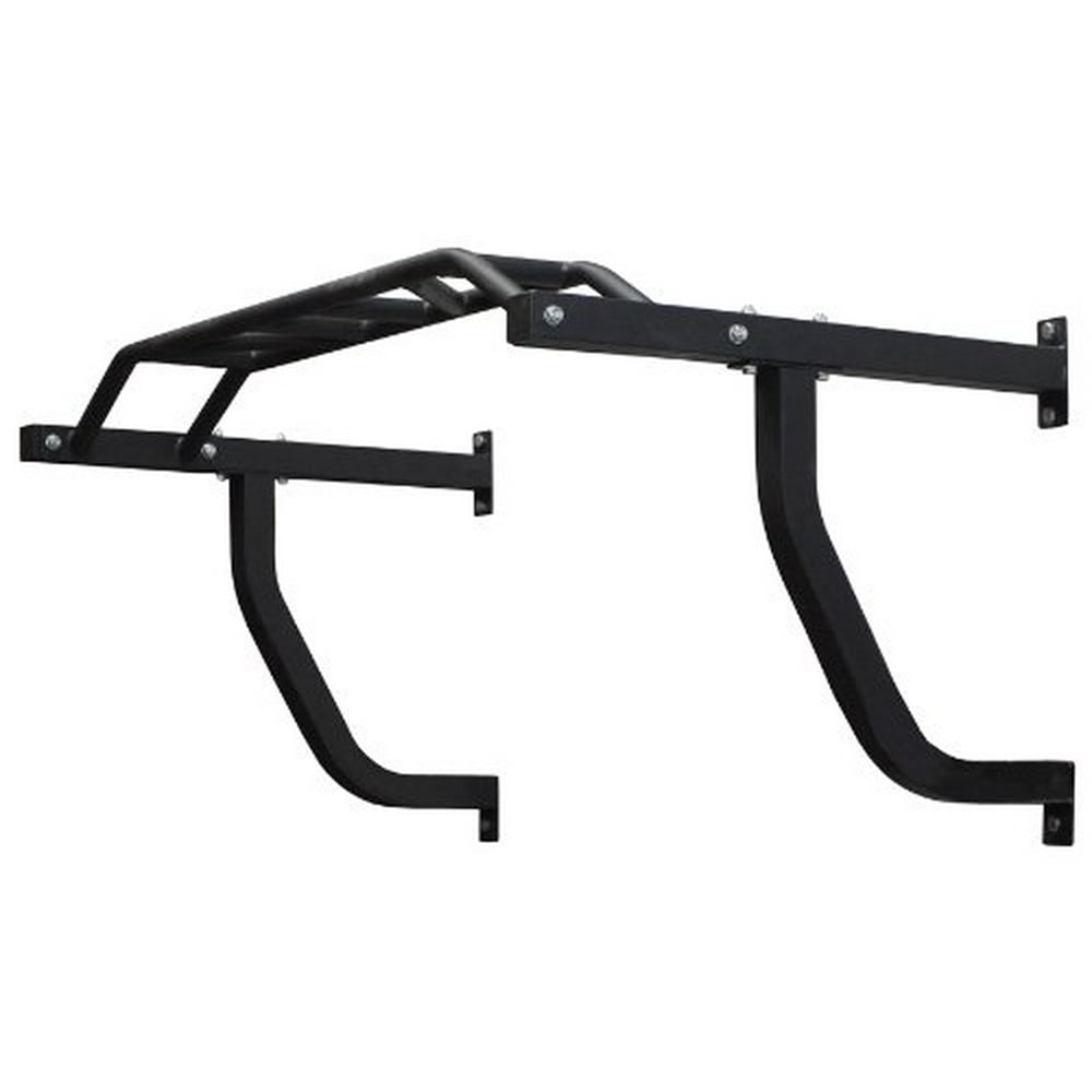 Wall Mounted Chin Up Bar Heavy Duty Wall Mounted Chin up Bar w/ Wide Grips & Black Powder Finish