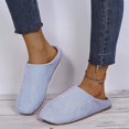 thumbnail image 7 of KANG Cozy Striped Slippers Indoor Outdoor Soft Comfortable Warm Slip On Fuzzy Home Shoes For Ladies, 7 of 7
