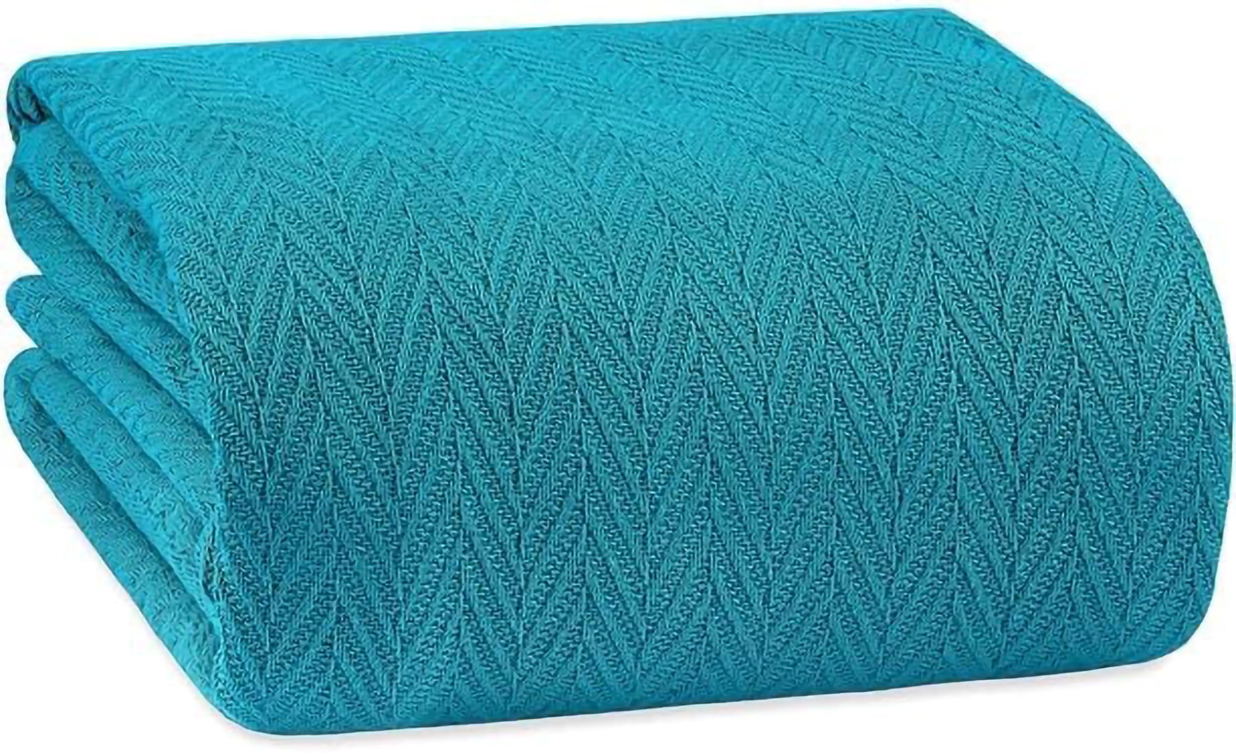 Cotton Throw Blanket Twin Size Blanket-Soft and Breathable Herringbone