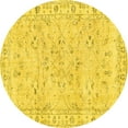 thumbnail image 1 of Ahgly Company Machine Washable Indoor Round Persian Yellow Traditional Area Rugs, 5' Round, 1 of 4