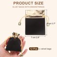 thumbnail image 2 of Uxcell 12pcs Bolsas de Terciopelo con Cuerdas 2.8 x 3.7 Pulgadas para Empaque de Joyas, Negro Dorado, 2 of 7