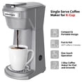 thumbnail image 2 of 2 in 1 Single Serve Coffee Maker for K Cup Pods & Ground Coffee, Mini K Cup Coffee Machine with 6 to 14 oz Brew Sizes, Single Cup Coffee Brewer with One-Press Fast Brewing, Reusable Filters,Grey, 2 of 9