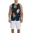 thumbnail image 4 of Gaeub Spaceships and Stars Men's Mesh Basketball Jersey, Quick-Drying Sleeveless Top S-4XL, Loose Muscle Tank Top -X-Large, 4 of 9
