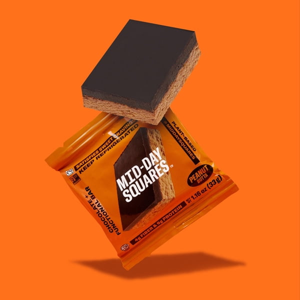 Mid-Day Squares, Peanut Butta, Functional Chocolate Bar, 1.16 oz (Pack of 5)