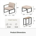thumbnail image 6 of KAMEROUT 5 Pieces Outdoor Conversation Set, Modular Patio Sofa Set with Beige Cushions for Garden and Balcony, 6 of 7