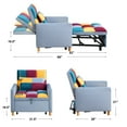 thumbnail image 4 of Pull Out Couch, 3 in 1 Convertible Sofa Bed Sleeper Couch with Adjustable Backrest and Pillows, Built-in Handle and Wheels, Loveseat Sofa Sleeper Sofa Chair Bed for Living Room, Small Space, Colorful, 4 of 9