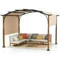 thumbnail image 2 of Spaco 10 x 12 FT Outdoor Retractable Pergola with Retractable Canopy for Patio-Beige, Gazebo for Patio Deck Garden and Beach, 2 of 7