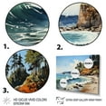 thumbnail image 3 of Designart "Coastal Giants Rocky Beach painting" Nautical & Beach Floater Framed Canvas Art Print, 3 of 7