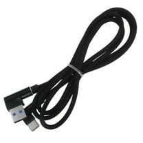 GOOHOCHY 1M Right Angle Cable Braided USB 2.4 A to 90 Degree USB-C Data Cable Charger Cord for P20/P20 10 S9/S8  Note 8 G6 and More (Black)