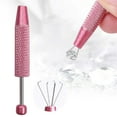 thumbnail image 2 of Piercing Ball Grabber Tool, Diamond Claw Tweezers, Piercing Assistant Pen, Stainless Steel Jeweler Pick Up Tool 4 Claw Gem Picker Tool Pink Chip Pick for Small Parts Pickup, 1 Pcs, 2.48 Inches, 2 of 8