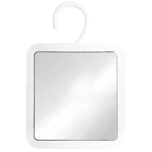 Espejo de ducha sin niebla MIRRORVANA, colgante, 16 x 16 cm, con gancho