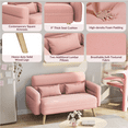 thumbnail image 5 of Renwick 46.5" W Small Fabric Loveseat Sofa with Lumbar Pillows, Pink, 5 of 10