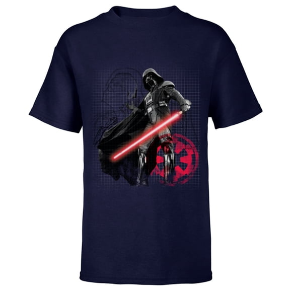 Star Wars Darth Vader Blueprint of a Sith Lord - Short Sleeve T-Shirt for Kids - Customized-Navy