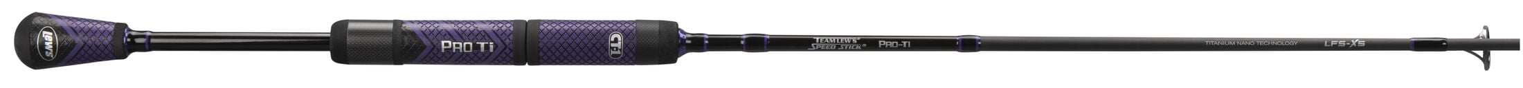Team Lew's Pro TI Speed Stick Spinning Fishing Rod, 6-Foot 10-Inch Med Power XF Action Rod, Black/Purple