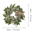 thumbnail image 3 of Kuroiy Artificial Olive Leaf Wreath for Front Door, Greenery with Linen Bow, Weather-Resistant Spring Summer Decor, 22 Inch Indoor Outdoor All Season Faux Olive Branch, 3 of 5