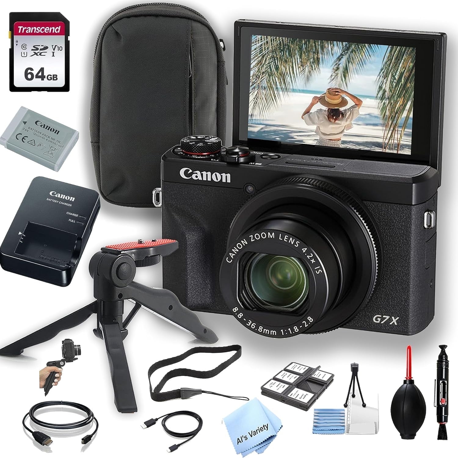 Canon PowerShot G7 X Mark II Photography Camera, Black with Canon PowerShot G7 X Mark II Photography Camera, Black with