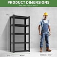 thumbnail image 6 of IKIMI 72"H 5-Tier Metal Garage Shelving, 2500Lbs Heavy Duty Adjustable Garage Storage Shelves for Home, Garage, Basement, 63"H x 31.5"W x 15.75"D, 6 of 6