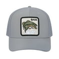 thumbnail image 2 of Unisex Embroidered The Bass, 6-Panel Microfiber Laser hole Trucker Hat, Light Grey/Light Grey, Adjustable Fit, 2 of 3